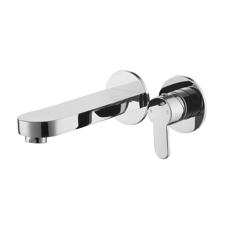 Chrome basin tap and wall mounted bath filler tap pack - Como