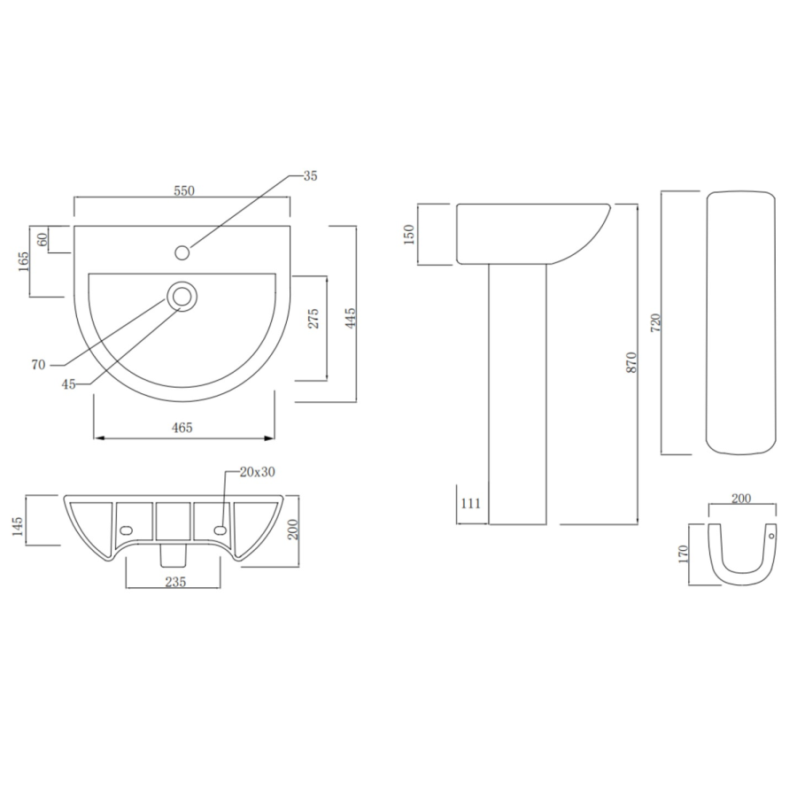 Single Ended 1700mm Bath Suite with Toilet Basin and Panels - Alton
