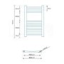 Eco Heat 650 x 400mm Curved Chrome Heated Towel Rail