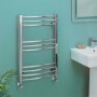Eco Heat 800 x 500mm Curved Chrome Heated Towel Rail