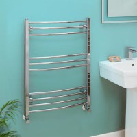 Eco Heat 800 x 600mm Curved Chrome Heated Towel Rail