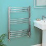 Eco Heat 800 x 600mm Curved Chrome Heated Towel Rail