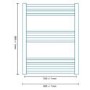 Eco Heat 800 x 600mm Curved Chrome Heated Towel Rail