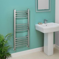 Eco Heat 1000 x 400mm Curved Chrome Heated Towel Rail