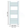 Eco Heat 1000 x 400mm Curved Chrome Heated Towel Rail