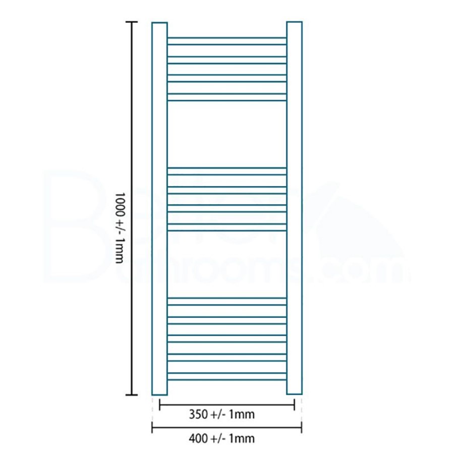 Eco Heat 1000 x 400mm Curved Chrome Heated Towel Rail
