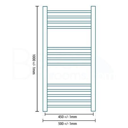 Eco Heat 1000 x 500mm Curved Chrome Heated Towel Rail