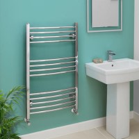 Eco Heat 1000 x 600mm Curved Chrome Heated Towel Rail