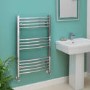 Eco Heat 1000 x 600mm Curved Chrome Heated Towel Rail