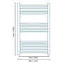 Eco Heat 1000 x 600mm Curved Chrome Heated Towel Rail