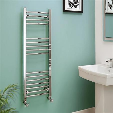 Eco Heat 1200 x 400mm Curved Chrome Heated Towel Rail