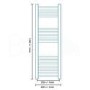 Eco Heat 1200 x 400mm Curved Chrome Heated Towel Rail