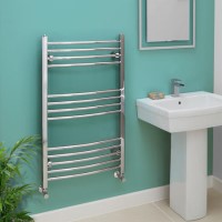 Eco Heat 1200 x 600mm Curved Chrome Heated Towel Rail