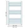 Eco Heat 1200 x 600mm Curved Chrome Heated Towel Rail