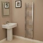 Eco Heat 1600 x 400mm Curved Chrome Heated Towel Rail