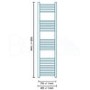 Eco Heat 1600 x 400mm Curved Chrome Heated Towel Rail