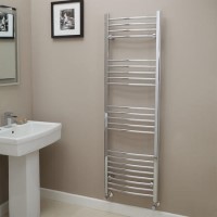 Eco Heat 1600 x 500mm Curved Chrome Heated Towel Rail
