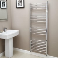 Eco Heat 1600 x 600mm Curved Chrome Heated Towel Rail