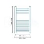 Eco Heat 650 x 400mm Straight Chrome Heated Towel Rail