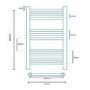Eco Heat 800 x 500mm Straight Chrome Heated Towel Rail