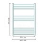 Eco Heat 800 x 600mm Straight Chrome Heated Towel Rail