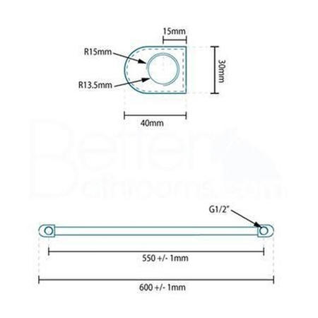 Eco Heat 800 x 600mm Straight Chrome Heated Towel Rail