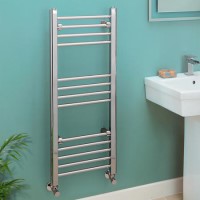 Eco Heat 1000 x 400mm Straight Chrome Heated Towel Rail