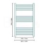 Eco Heat 1000 x 600mm Straight Chrome Heated Towel Rail