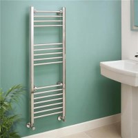 Eco Heat 1200 x 400mm Straight Chrome Heated Towel Rail