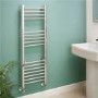 Eco Heat 1200 x 400mm Straight Chrome Heated Towel Rail