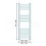 Eco Heat 1200 x 400mm Straight Chrome Heated Towel Rail