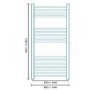 Eco Heat 1200 x 600mm Straight Chrome Heated Towel Rail 