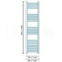 Eco Heat 1600 x 400mm Straight Chrome Heated Towel Rail