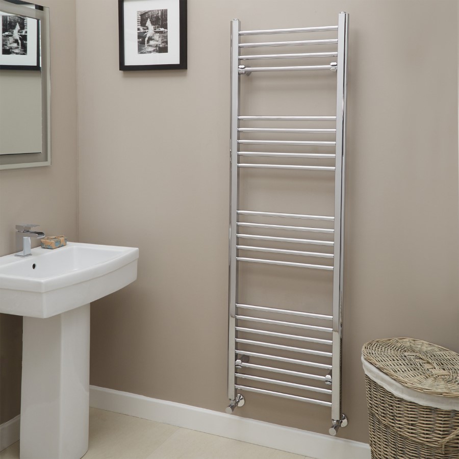 Eco Heat 1600 x 500mm Straight Chrome Heated Towel Rail