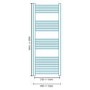Eco Heat 1600 x 500mm Straight Chrome Heated Towel Rail