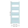 Eco Heat 1600 x 600mm Straight Chrome Heated Towel Rail
