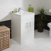 500mm Vanity Unit 2 Door with Basin White - Aspen