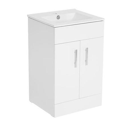 500mm Vanity Unit 2 Door with Basin White - Aspen