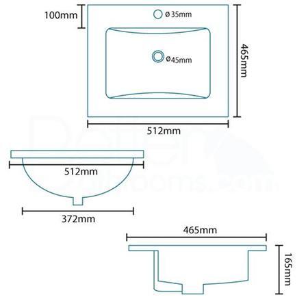 500mm Vanity Unit 2 Door with Basin White - Aspen