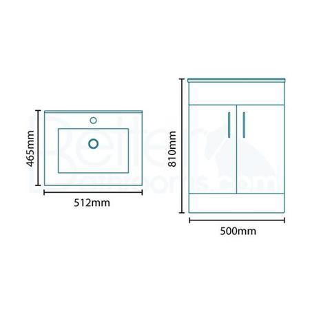 500mm Vanity Unit 2 Door with Basin White - Aspen