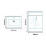 500mm Vanity Unit 2 Door with Basin White - Aspen