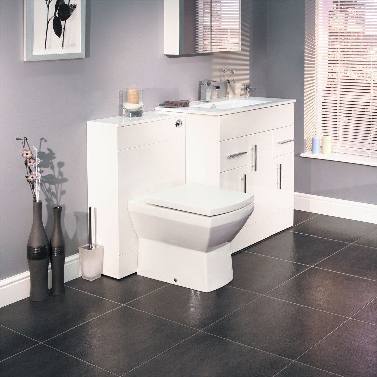 Toilet & Basin Combination Unit with Tabor toilet Drawers & Cupboard Aspen Range Better