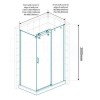 1200 x 800 Aquafloe Elite 8mm Sliding Shower Enclosure Standard Glass