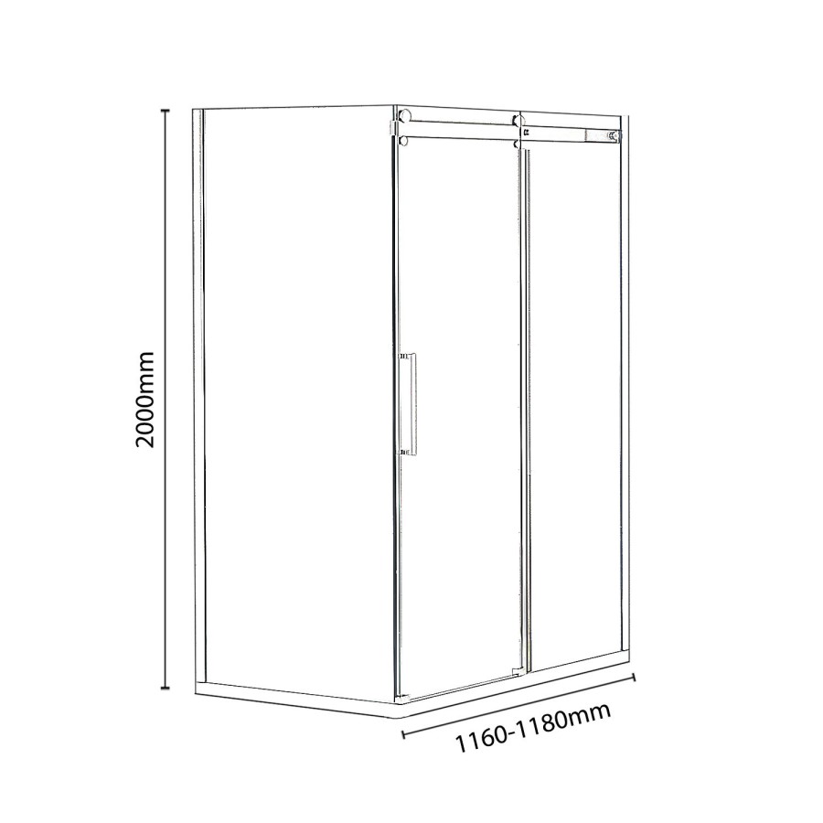1200 x 900mm Sliding Shower Enclosure - Aquafloe Elite II