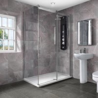 Sliding Shower Enclosure 1400 x 800mm - 8mm Glass - Aquafloe Elite II Range Sliding Shower Enclosure 1400 x 800mm - 8mm Glass - Aquafloe Elite II Range