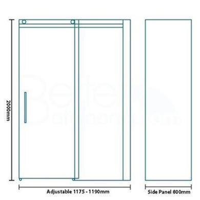 Sliding Shower Enclosure 1400 x 800mm - 8mm Glass - Aquafloe Elite II Range