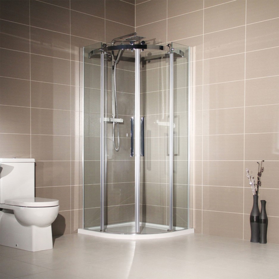 800 x 800mm Frameless Quadrant Shower Enclosure 8mm Glass Aquafloe