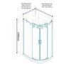 1200 x 800 Aquafloe Elite ll 8mm Left Hand Offset Quadrant Enclosure