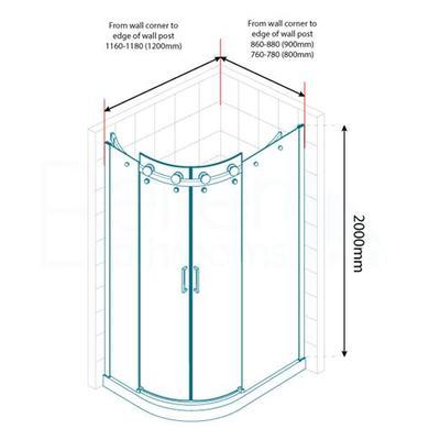 1200 x 800 AquaFloe Elite ll 8mm Offset Quadrant RH