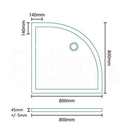 Sliding Door Quadrant Enclosure with Shower Tray 800 x 800mm - 6mm Glass - Aquafloe Range